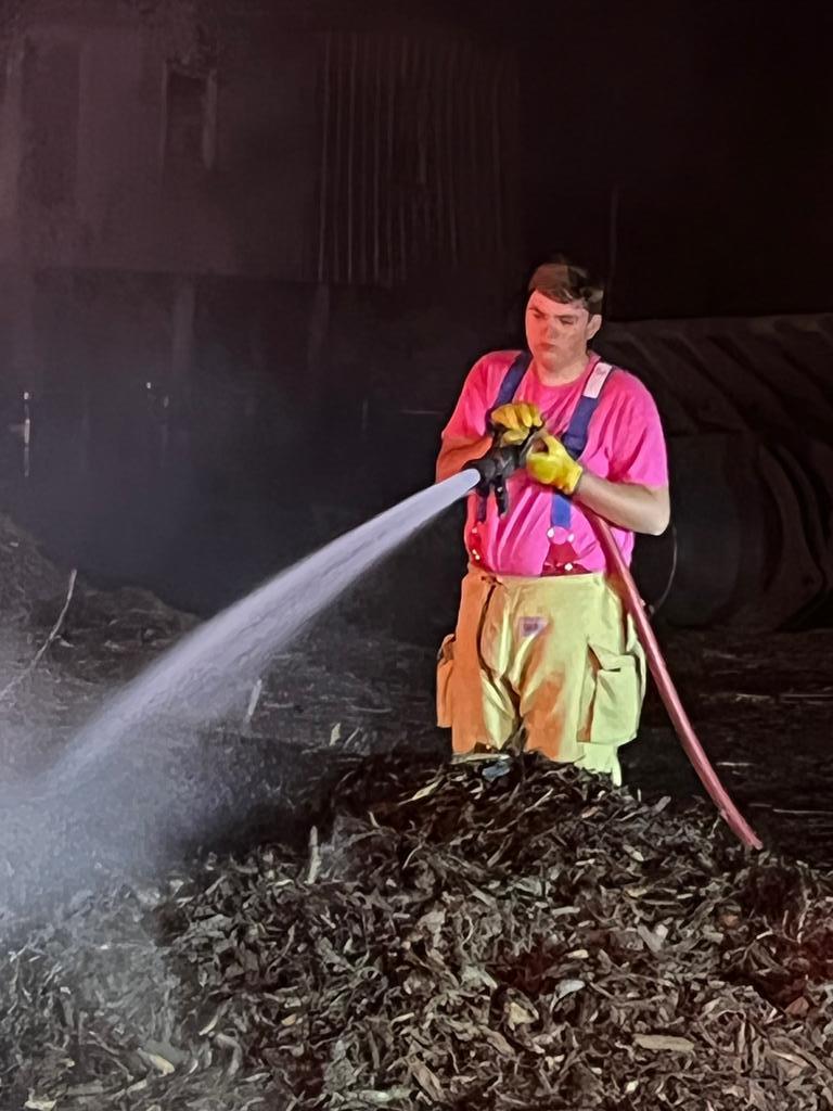 Huge Mulch Pile Fire